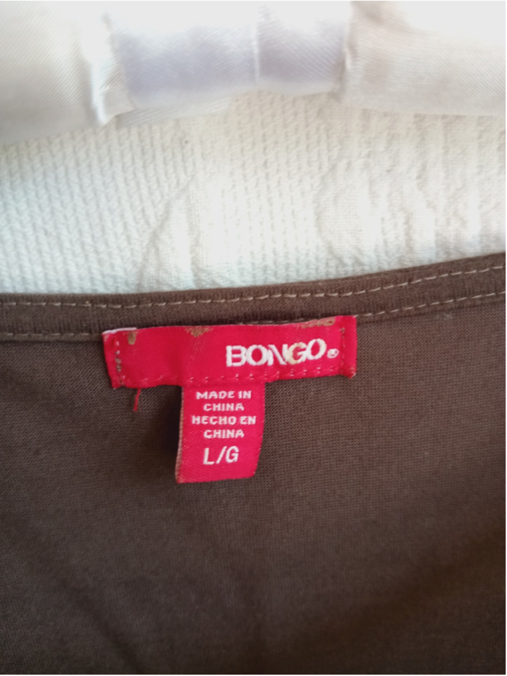 Bongo Sequin Dolman Blouse Brown Copper western tribal boho metallic sparkle LG - Picture 9 of 11